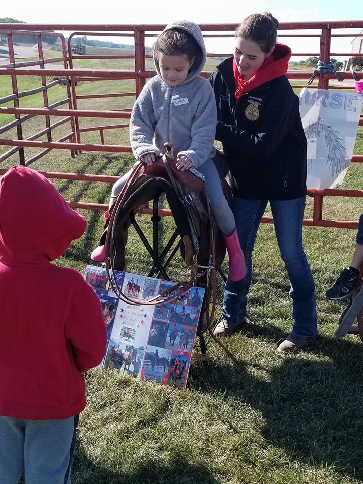 Zielanis Elementary School student on saddle